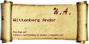 Wittenberg Andor névjegykártya